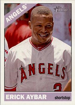 #301 Erick Aybar - Los Angeles Angels - 2015 Topps Heritage Baseball