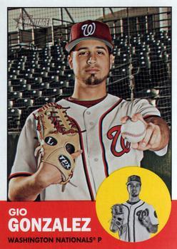 #301 Gio Gonzalez - Washington Nationals - 2012 Topps Heritage Baseball