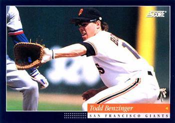 #301 Todd Benzinger - San Francisco Giants -1994 Score Baseball