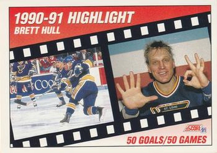 #302 Brett Hull - St. Louis Blues - 1991-92 Score Canadian Hockey