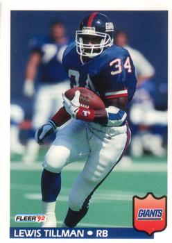 #302 Lewis Tillman - New York Giants - 1992 Fleer Football