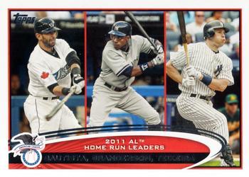 #302 2011 Home Run Leaders Jose Bautista / Curtis Granderson / Mark Teixeira - Toronto Blue Jays / New York Yankees / New York Yankees - 2012 Topps Baseball