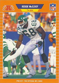 #302 Reggie McElroy - New York Jets - 1989 Pro Set Football