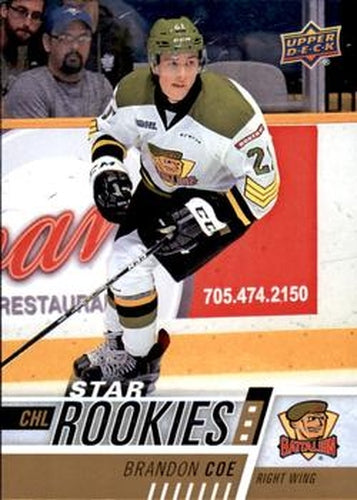 #302 Brandon Coe - North Bay Battalion - 2017-18 Upper Deck CHL Hockey