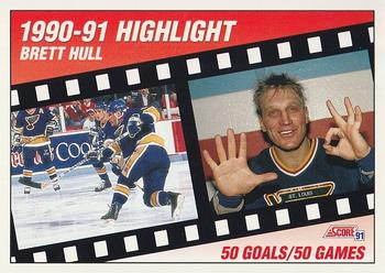 #302 Brett Hull - St. Louis Blues - 1991-92 Score Canadian Bilingual Hockey