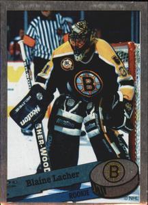#302 Blaine Lacher - Boston Bruins - 1995-96 Panini Hockey Stickers