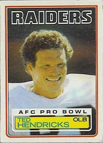 #302 Ted Hendricks - Los Angeles Raiders - 1983 Topps Football