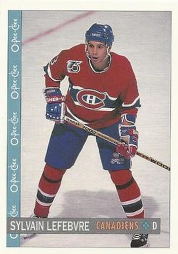 #303 Sylvain Lefebvre - Montreal Canadiens - 1992-93 O-Pee-Chee Hockey