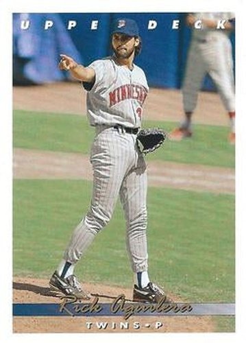 #303 Rick Aguilera - Minnesota Twins - 1993 Upper Deck Baseball