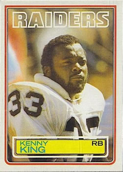 #303 Kenny King - Los Angeles Raiders - 1983 Topps Football