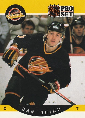 #303 Dan Quinn - Vancouver Canucks - 1990-91 Pro Set Hockey