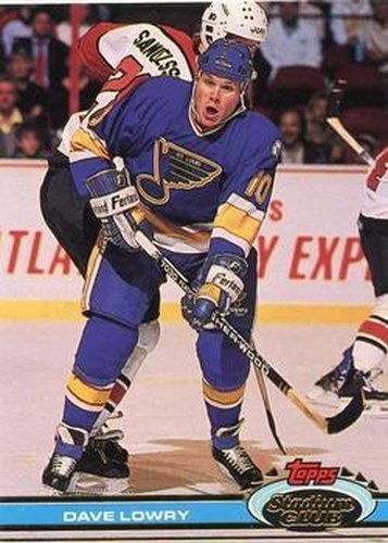 #303 Dave Lowry - St. Louis Blues - 1991-92 Stadium Club Hockey