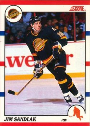 #303 Jim Sandlak - Vancouver Canucks - 1990-91 Score Canadian Hockey