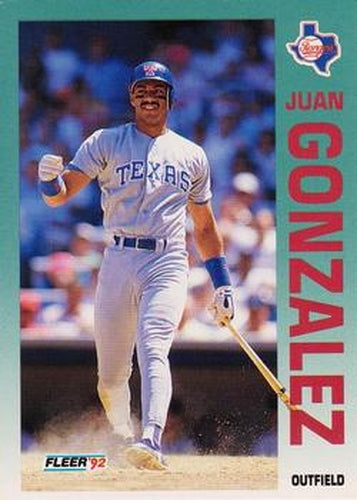#304 Juan Gonzalez - Texas Rangers - 1992 Fleer Baseball