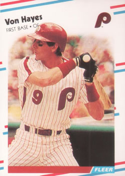 #304 Von Hayes - Philadelphia Phillies - 1988 Fleer Baseball
