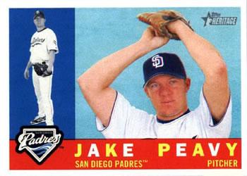 #304 Jake Peavy - San Diego Padres - 2009 Topps Heritage Baseball