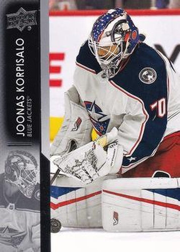 #304 Joonas Korpisalo - Columbus Blue Jackets - 2021-22 Upper Deck Hockey