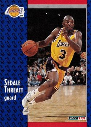 #304 Sedale Threatt - Los Angeles Lakers - 1991-92 Fleer Basketball