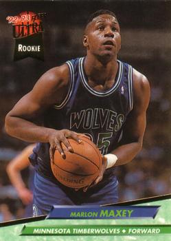 #305 Marlon Maxey - Minnesota Timberwolves - 1992-93 Ultra Basketball