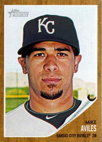#305 Mike Aviles - Kansas City Royals - 2011 Topps Heritage Baseball
