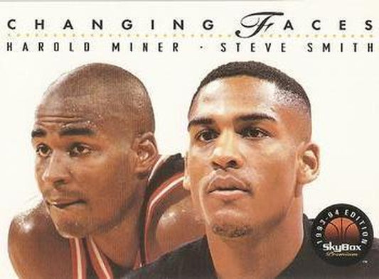 #305 Harold Miner / Steve Smith - Miami Heat - 1993-94 SkyBox Premium Basketball