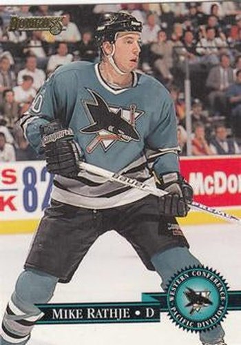 #305 Mike Rathje - San Jose Sharks - 1995-96 Donruss Hockey