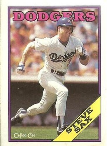 #305 Steve Sax - Los Angeles Dodgers - 1988 O-Pee-Chee Baseball