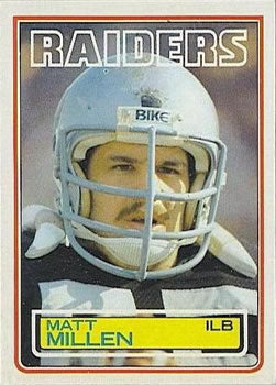 #305 Matt Millen - Los Angeles Raiders - 1983 Topps Football