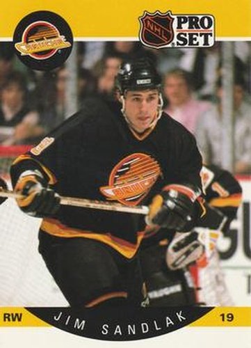 #305 Jim Sandlak - Vancouver Canucks - 1990-91 Pro Set Hockey