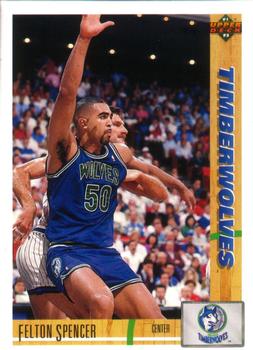 #305 Felton Spencer - Minnesota Timberwolves - 1991-92 Upper Deck Basketball