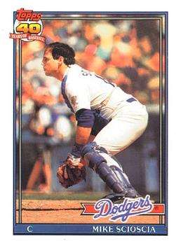 #305 Mike Scioscia - Los Angeles Dodgers - 1991 O-Pee-Chee Baseball