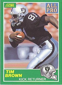 #305 Tim Brown - Los Angeles Raiders - 1989 Score Football