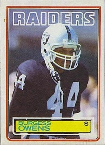 #306 Burgess Owens - Los Angeles Raiders - 1983 Topps Football