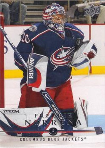 #306 Fredrik Norrena - Columbus Blue Jackets - 2008-09 Upper Deck Hockey