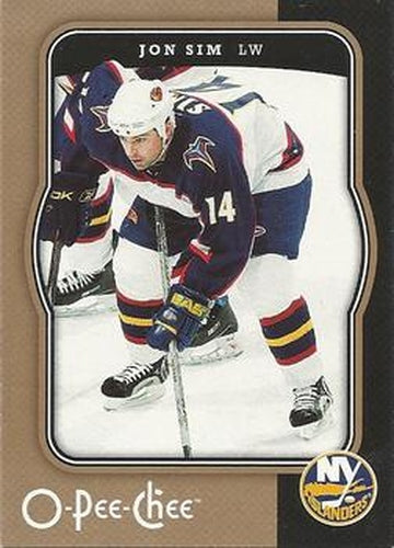 #306 Jon Sim - New York Islanders - 2007-08 O-Pee-Chee Hockey