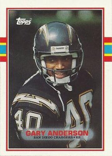#306 Gary Anderson - San Diego Chargers - 1989 Topps Football