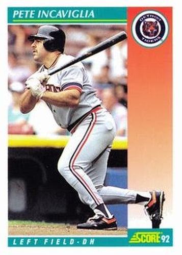 #306 Pete Incaviglia - Detroit Tigers - 1992 Score Baseball