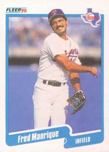 #306 Fred Manrique - Texas Rangers - 1990 Fleer USA Baseball