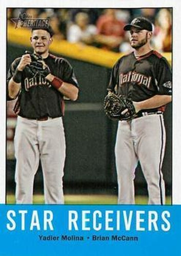 #306 Star Receivers Yadier Molina / Brian McCann - St. Louis Cardinals / Atlanta Braves - 2012 Topps Heritage Baseball
