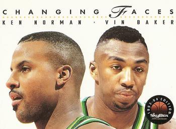 #306 Ken Norman / Vin Baker - Milwaukee Bucks - 1993-94 SkyBox Premium Basketball