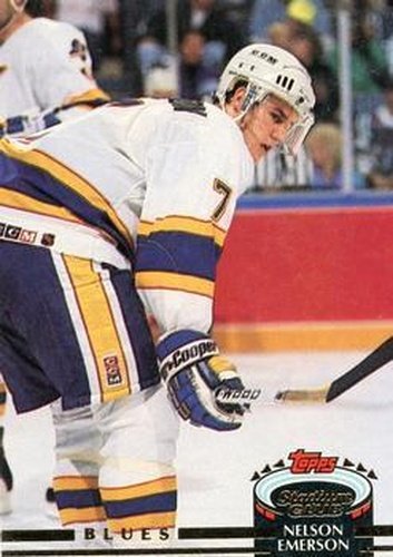 #306 Nelson Emerson - St. Louis Blues - 1992-93 Stadium Club Hockey