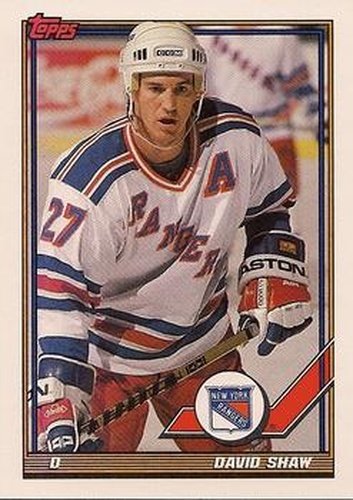 #306 David Shaw - New York Rangers - 1991-92 Topps Hockey