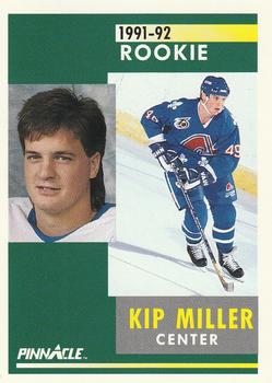 #306 Kip Miller - Quebec Nordiques - 1991-92 Pinnacle Hockey