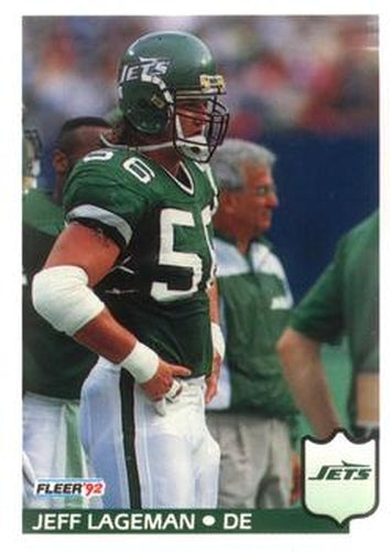 #307 Jeff Lageman - New York Jets - 1992 Fleer Football