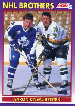 #307 Aaron Broten / Neal Broten NHL Brothers - Toronto Maple Leafs / Minnesota North Stars - 1991-92 Score American Hockey