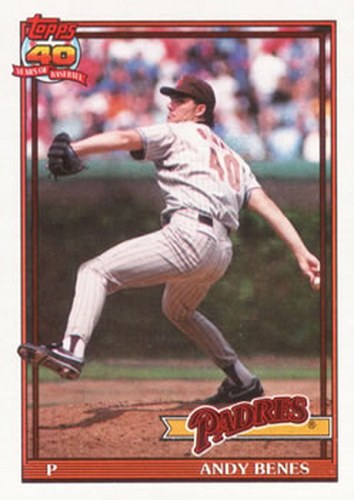 #307 Andy Benes - San Diego Padres - 1991 Topps Baseball