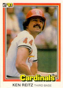 #307 Ken Reitz - St. Louis Cardinals - 1981 Donruss Baseball