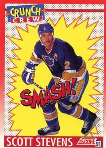 #307 Scott Stevens - St. Louis Blues - 1991-92 Score Canadian Bilingual Hockey