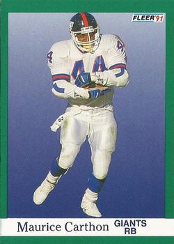 #308 Maurice Carthon - New York Giants - 1991 Fleer Football