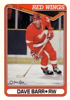 #308 Dave Barr - Detroit Red Wings - 1990-91 O-Pee-Chee Hockey